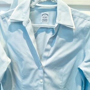 New perfect condition Brooks Brothers Blue and White Striped Shirt